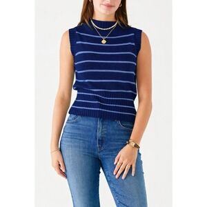 NWT Voyageur by Mersea Breton Striped Sweater Vest Navy Blue XS